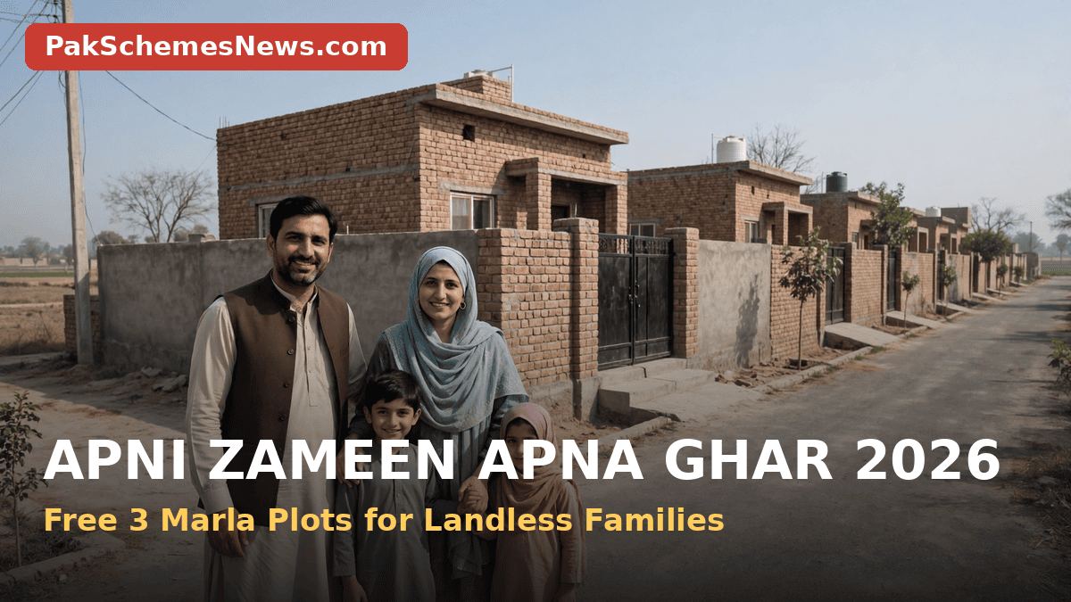 Apni Zameen Apna Ghar 2026 free 3 marla plots Punjab housing scheme